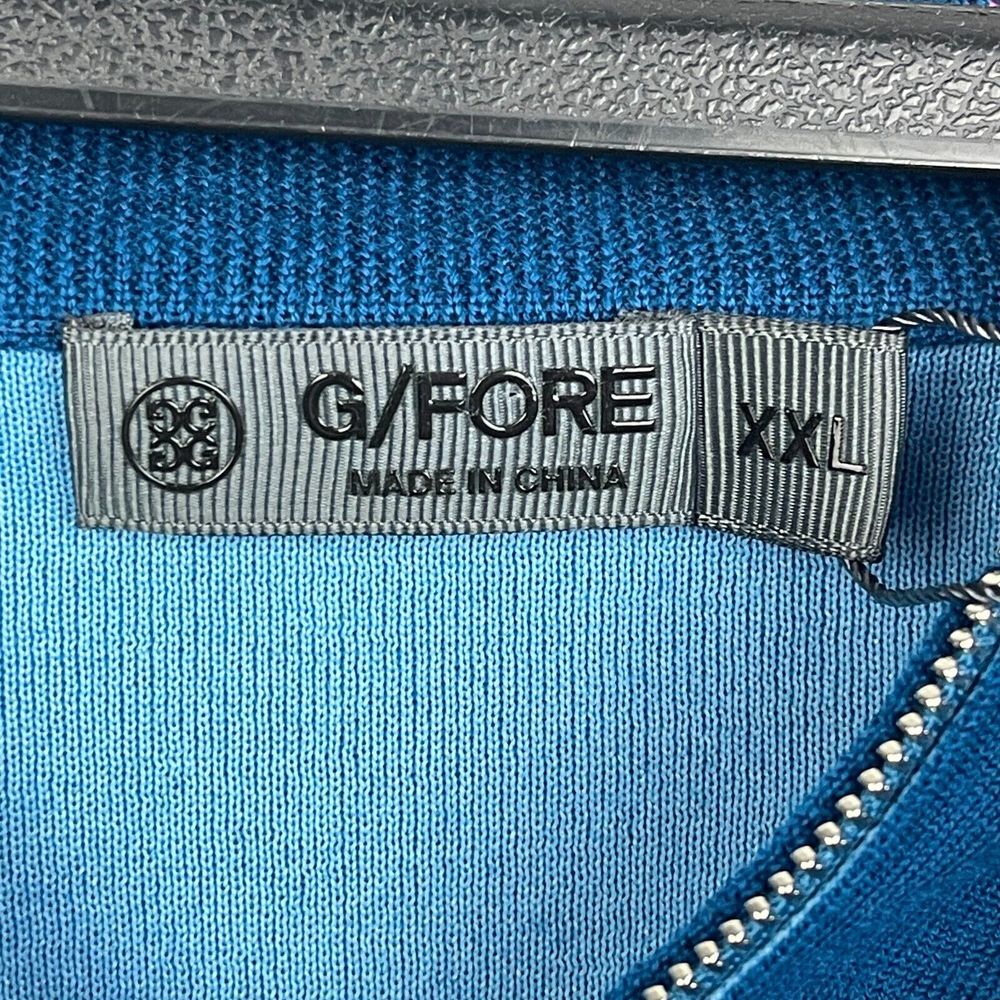 NEW G/Fore Quarter Zip Pullover Mens XXL Petrol Blue New Wool Blend $255 - Picture 3 of 8